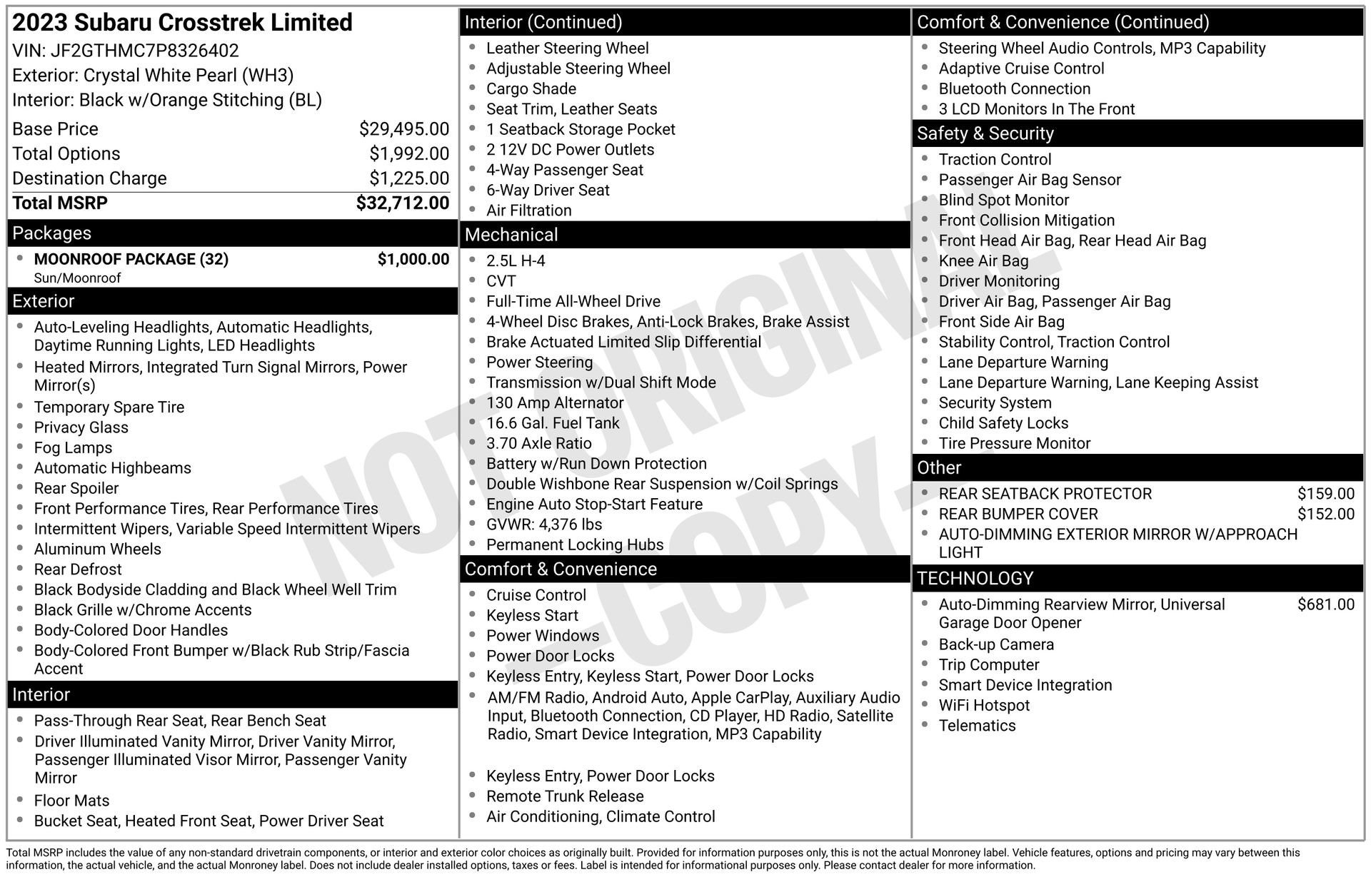 Used 2023 Subaru Crosstrek 2.5i Limited w/ Moonroof Package image 39