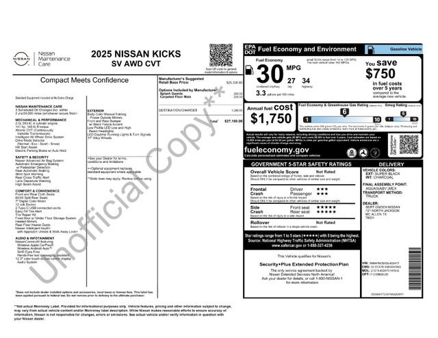 Certified 2025 Nissan Kicks SV AWD/4WD image 17