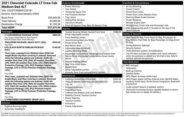 Used 2021 Chevrolet Colorado LT w/ LT Convenience Package image 4