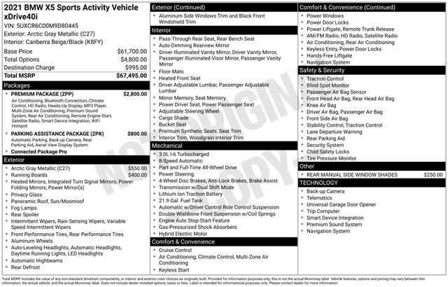 Used 2021 BMW X5 xDrive40i w/ Premium Package image 7