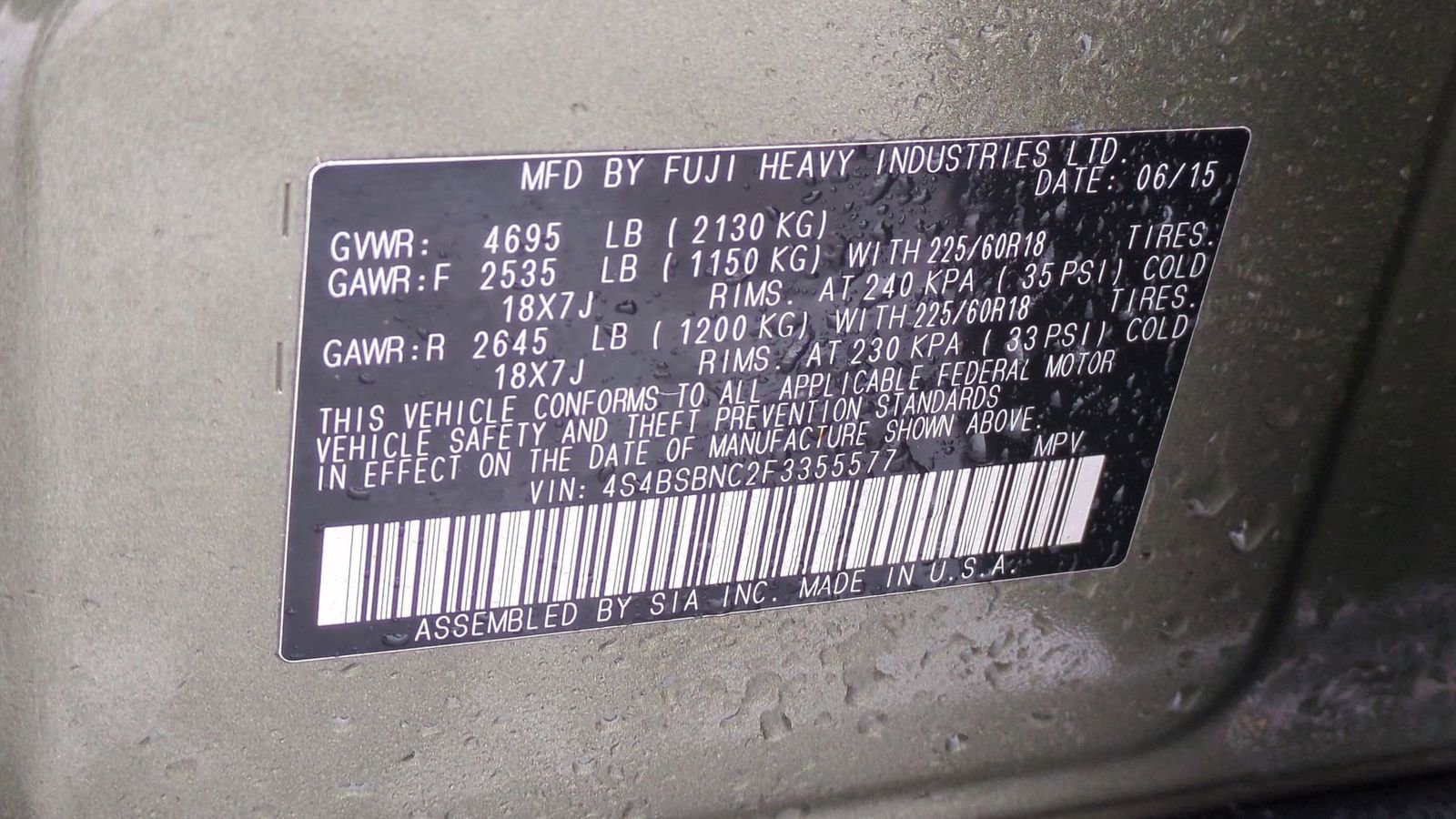 Used 2015 Subaru Outback 2.5i Limited image 38