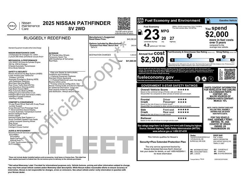 Used 2025 Nissan Pathfinder SV FWD image 2