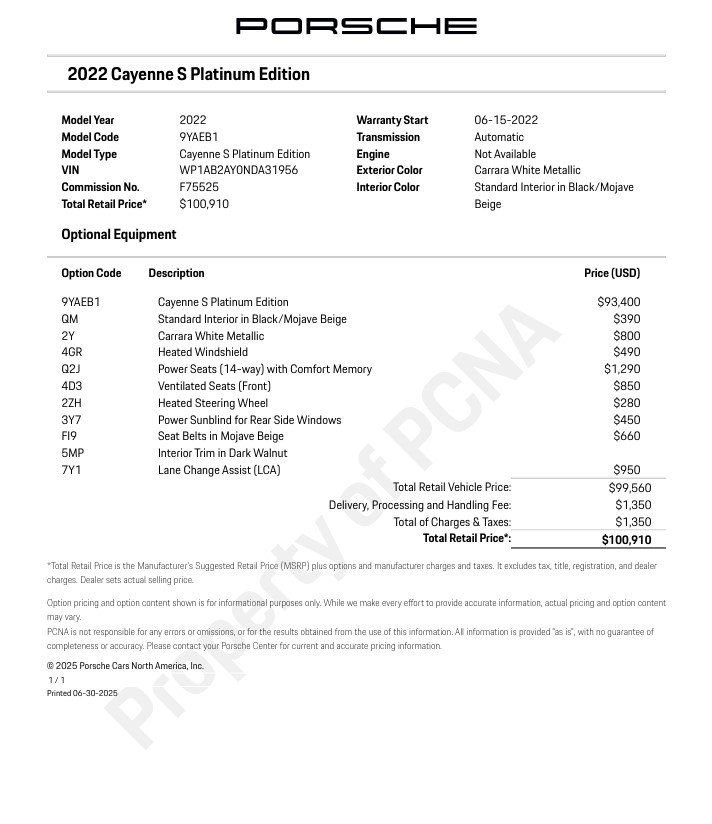 Certified 2022 Porsche Cayenne S Platinum image 24