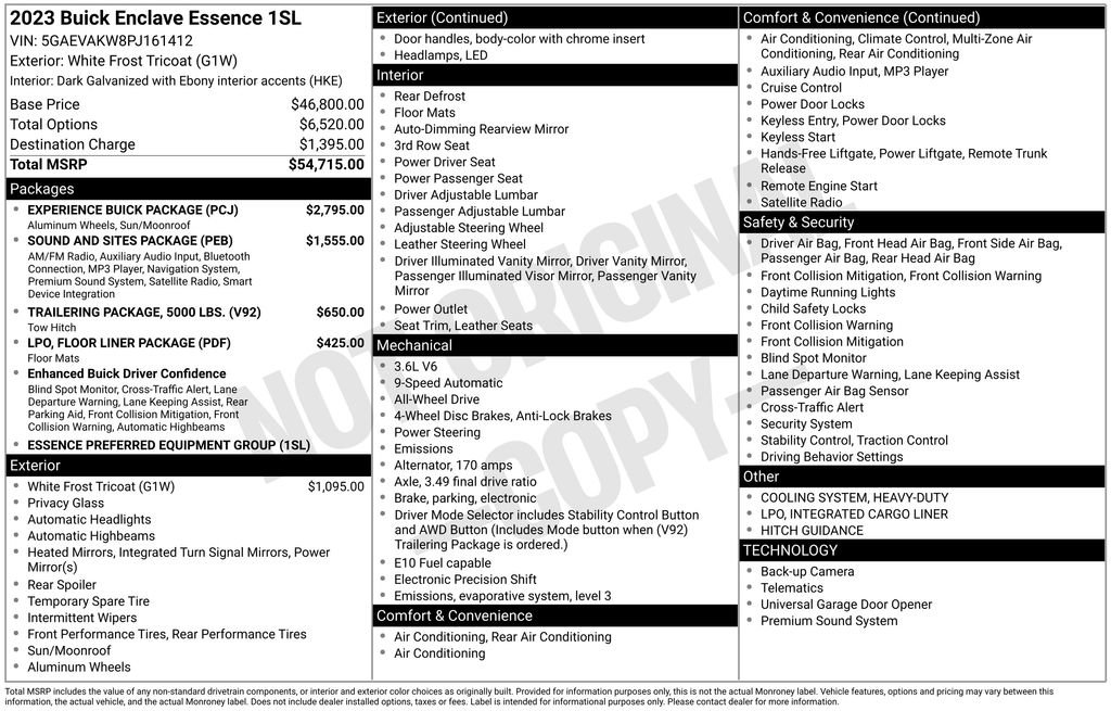 Used 2023 Buick Enclave Essence w/ Experience Buick Package AWD/4WD image 4