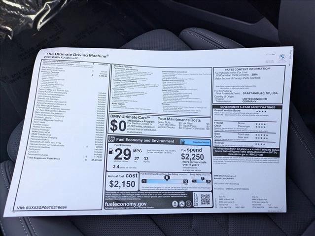 Used 2026 BMW X3 xDrive30 w/ Convenience Package image 18