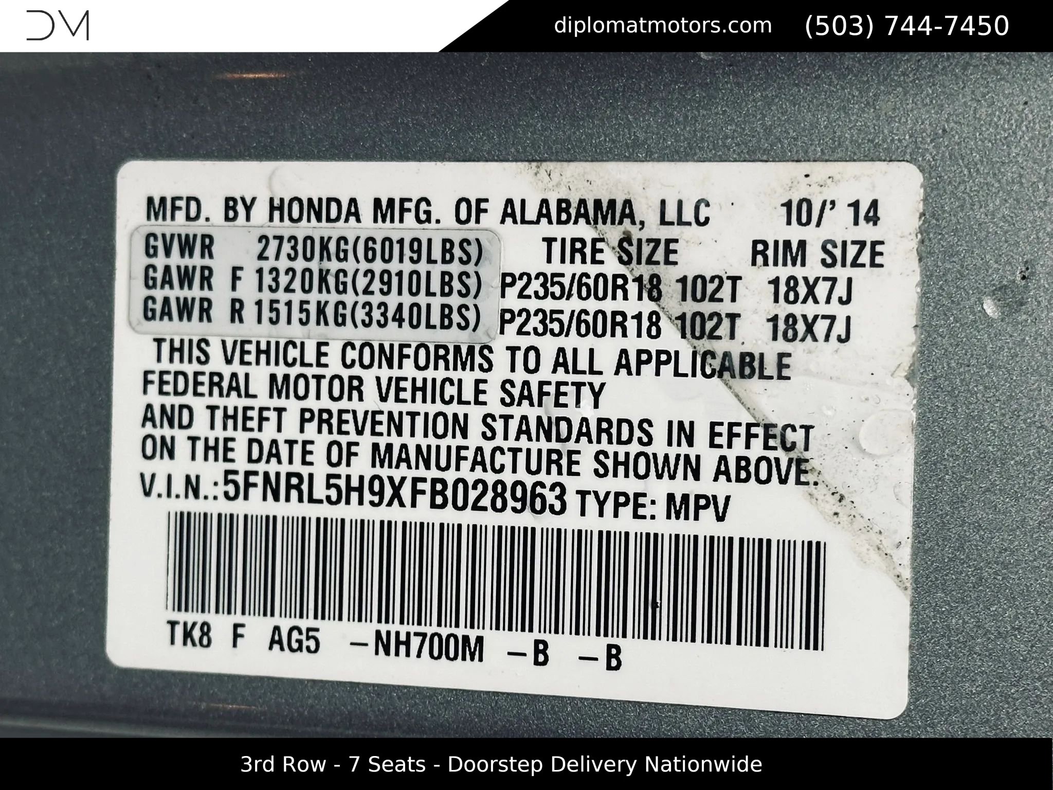 Used 2015 Honda Odyssey Touring image 49