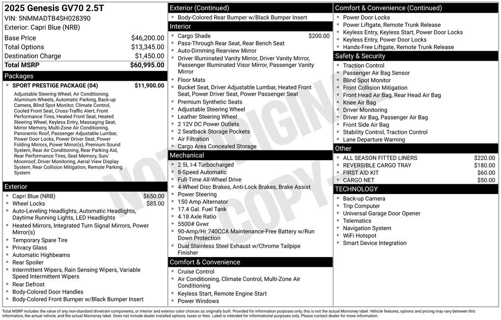 Used 2025 Genesis GV70 2.5T w/ Sport Prestige Package image 5