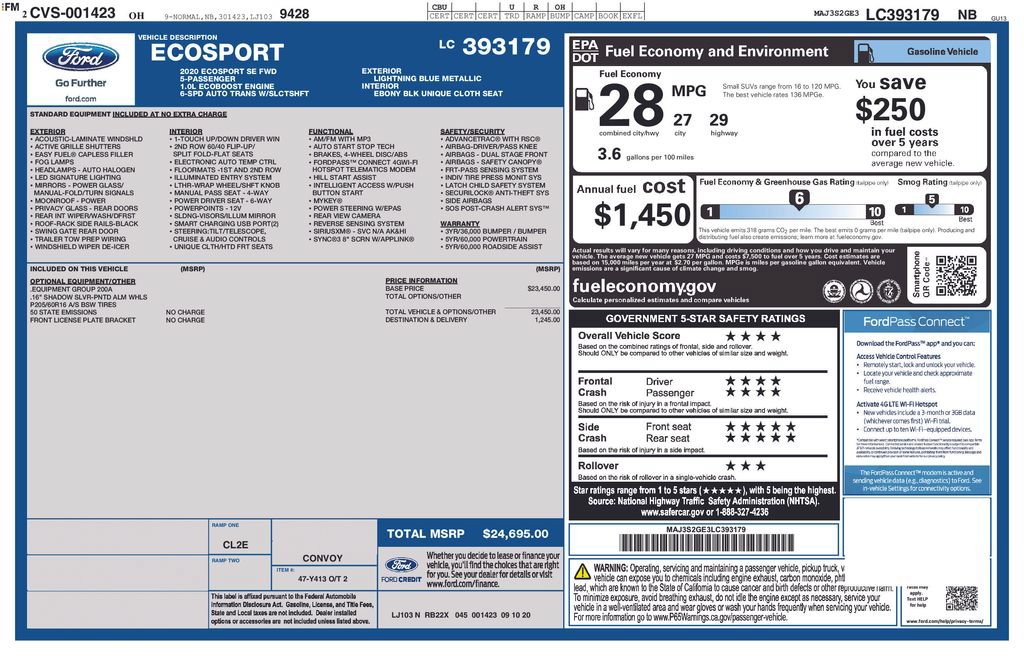 Used 2020 Ford EcoSport SE FWD image 3