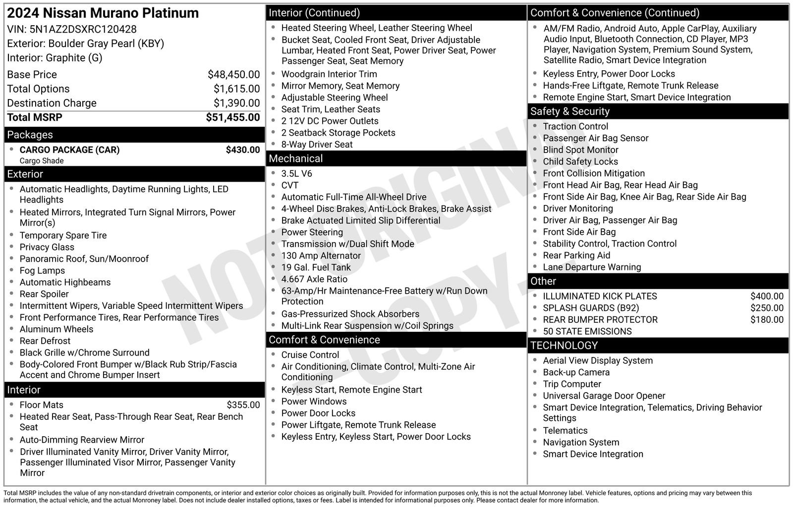 Used 2024 Nissan Murano Platinum w/ Cargo Package image 10