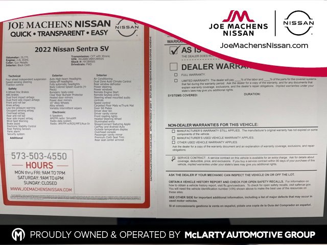 Used 2022 Nissan Sentra SV w/ All-Weather Package image 31