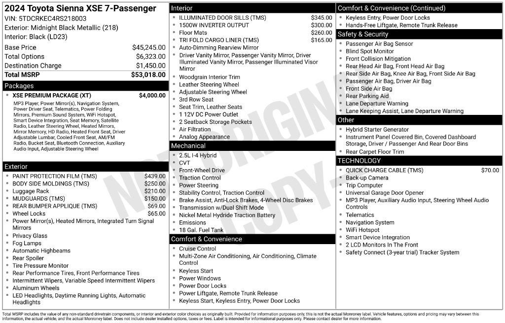 Used 2024 Toyota Sienna XSE w/ XSE Premium Package FWD image 33