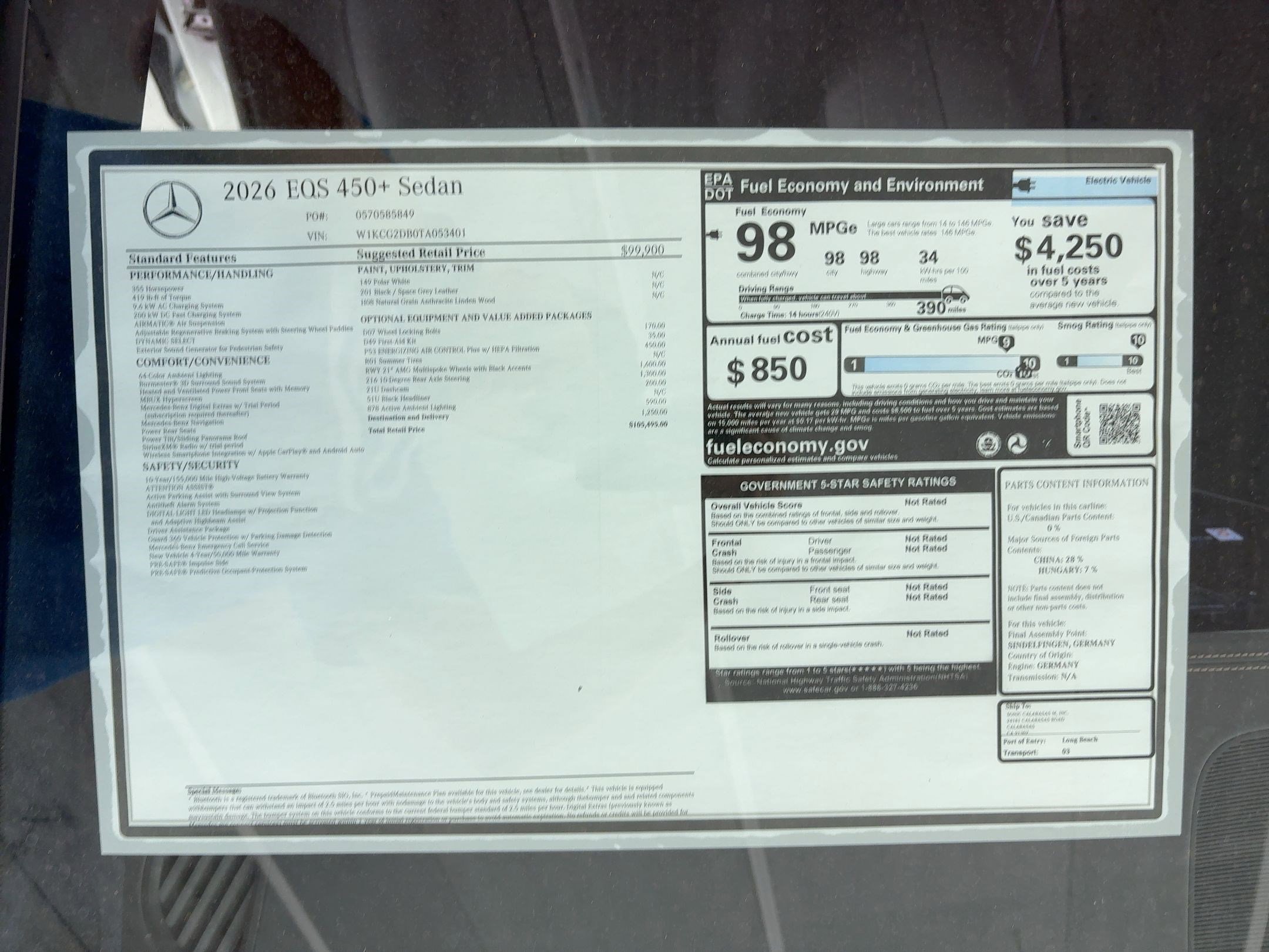 New 2026 Mercedes-Benz EQS 450+ Sedan image 31