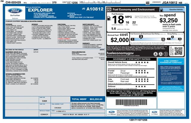 Used 2018 Ford Explorer Sport w/ Equipment Group 401A image 13