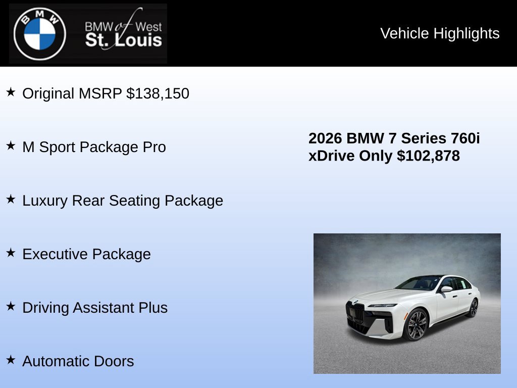 Used 2026 BMW 760i xDrive w/ Executive Package AWD/4WD image 8