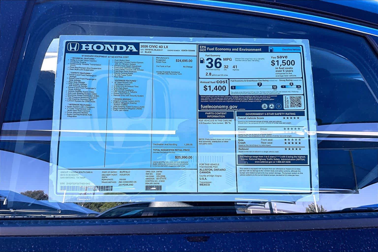 New 2026 Honda Civic LX image 18