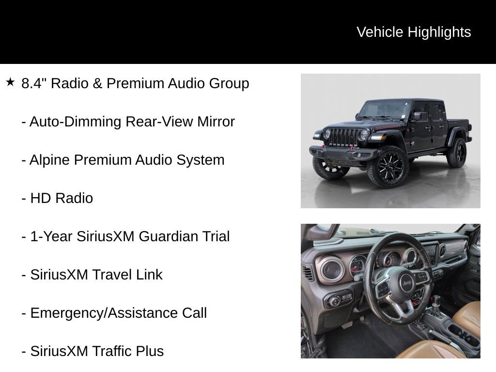 Used 2020 Jeep Gladiator Rubicon w/ Uconnect 4C Nav & Sound Group AWD/4WD image 16