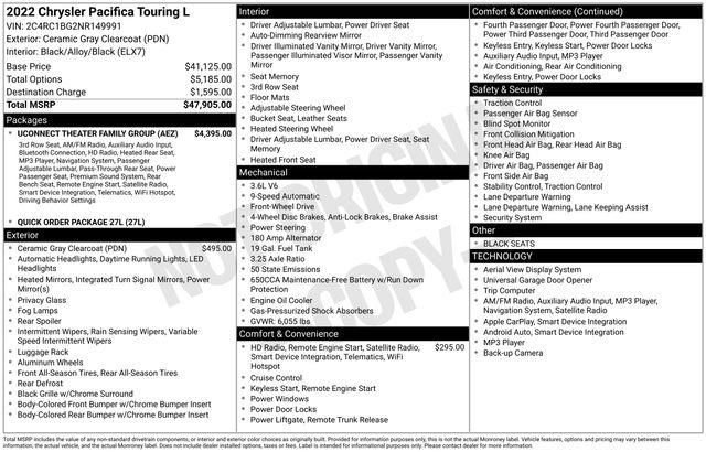 Used 2022 Chrysler Pacifica Touring-L w/ Uconnect Theater Family Group image 5