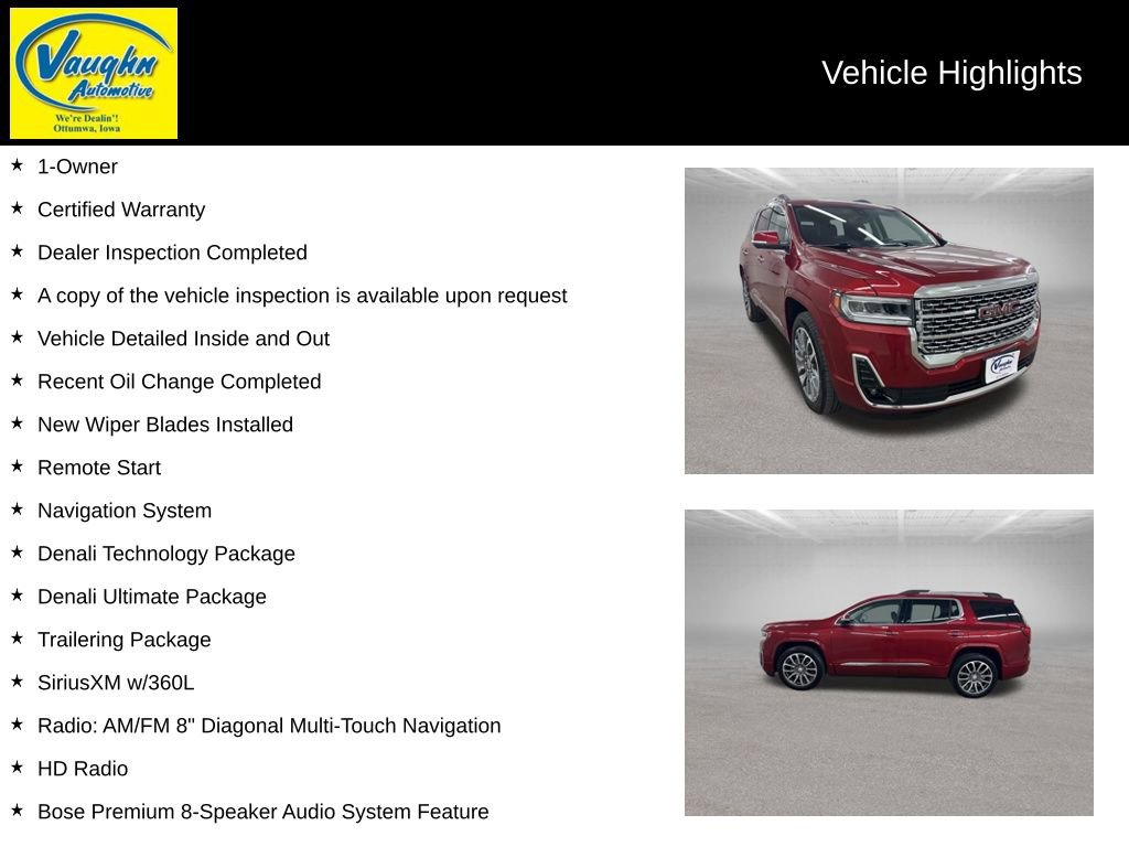 Used 2021 GMC Acadia Denali w/ Denali Ultimate Package AWD/4WD image 2