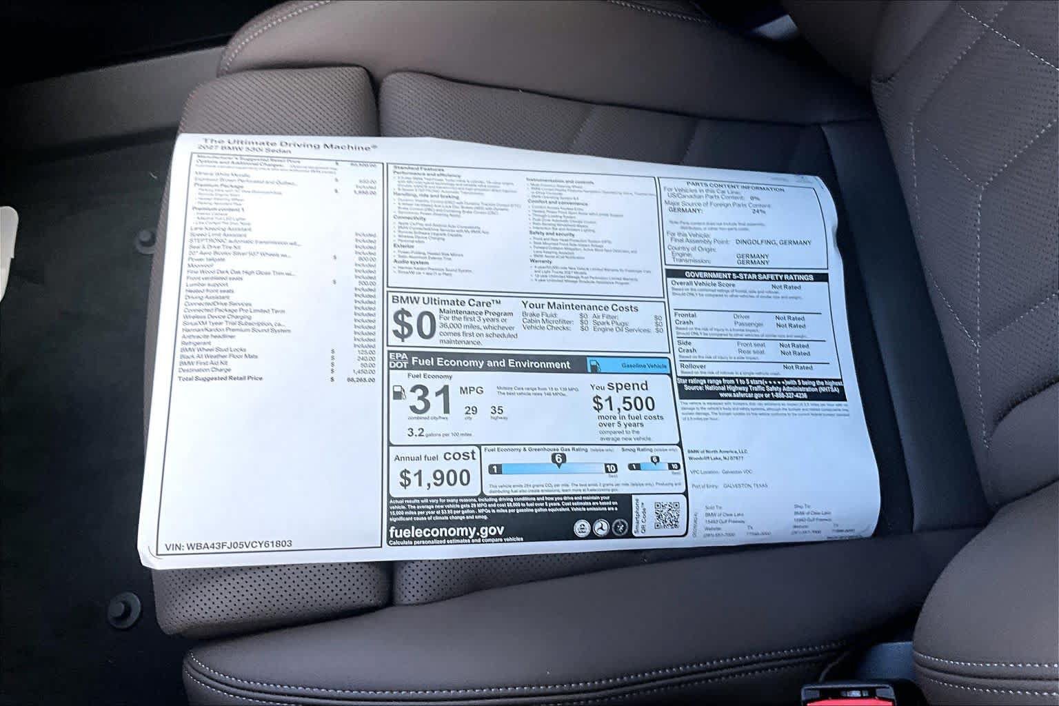 Used 2027 BMW 530i w/ Premium Package RWD image 19