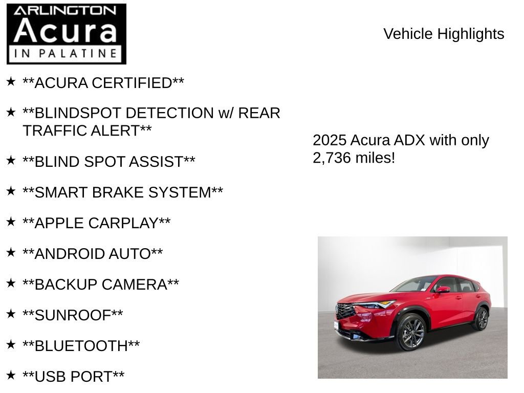 Certified 2025 Acura ADX A-Spec image 7