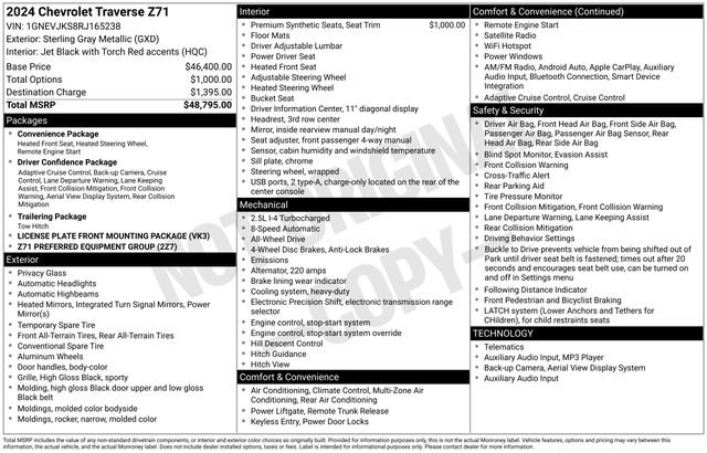 Used 2024 Chevrolet Traverse Z71 AWD/4WD image 19