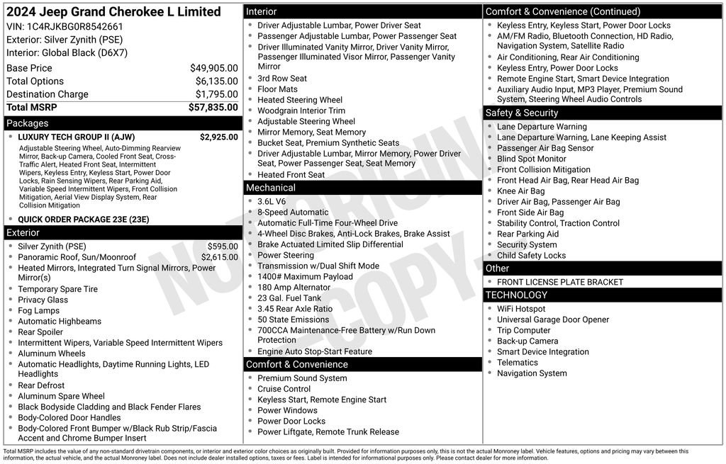 Used 2024 Jeep Grand Cherokee L Limited w/ Luxury Tech Group II image 5