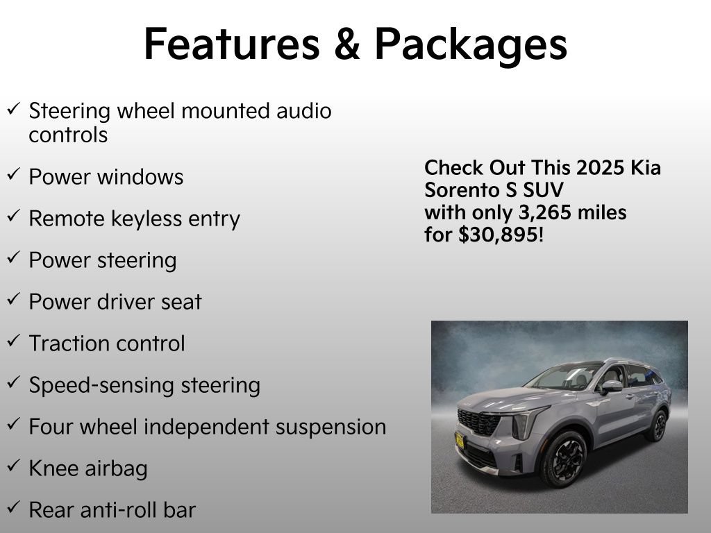 Used 2025 Kia Sorento S w/ Panoramic Sunroof Package AWD/4WD image 8