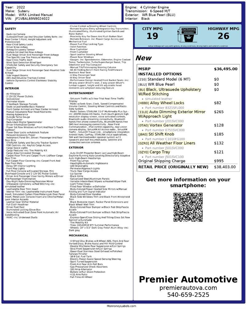 Used 2022 Subaru WRX Limited image 2