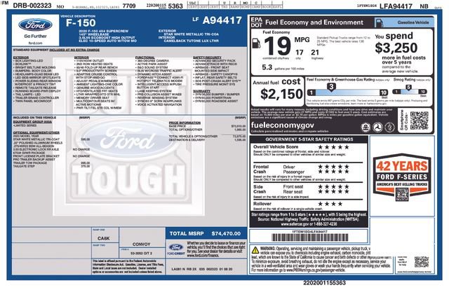 Used 2020 Ford F150 Limited w/ Trailer Tow Package AWD/4WD image 3