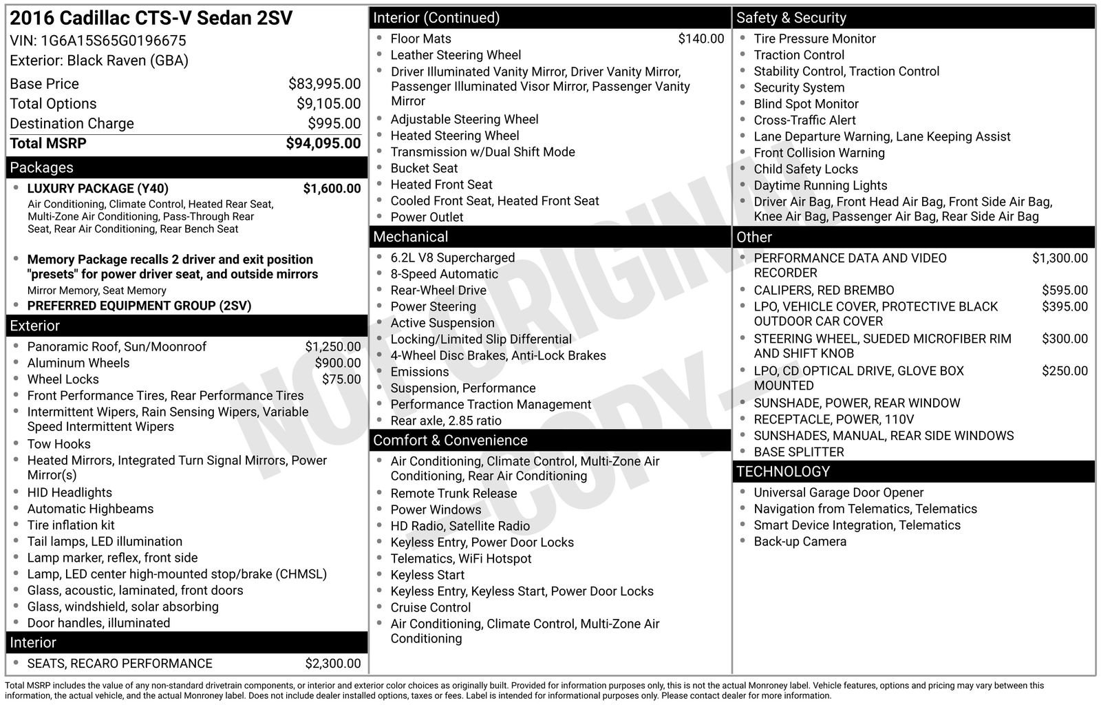 Used 2016 Cadillac CTS V w/ Luxury Package image 6