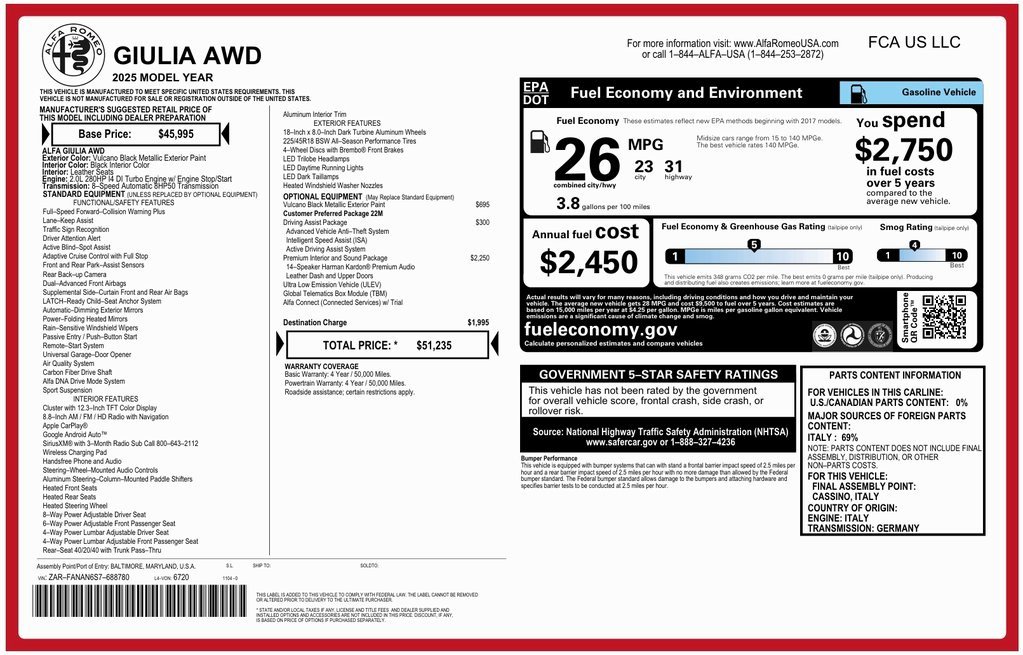 Used 2025 Alfa Romeo Giulia AWD image 23