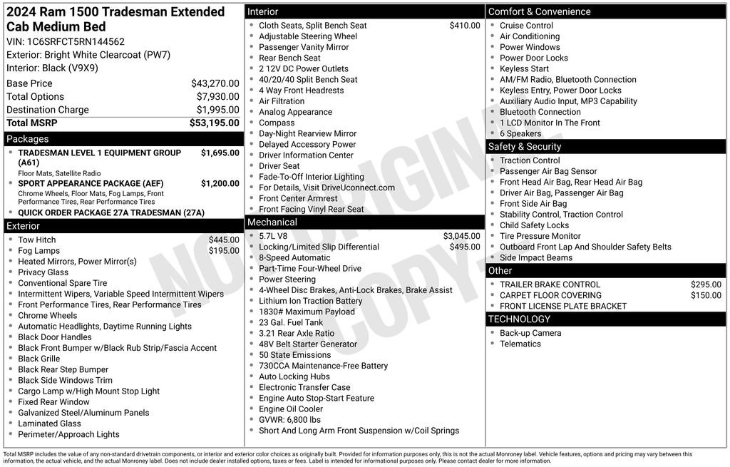Used 2024 RAM 1500 Tradesman AWD/4WD image 3