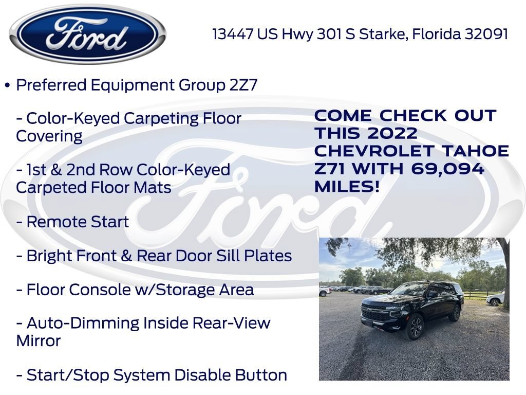 Used 2022 Chevrolet Tahoe Z71 w/ Z71 Off-Road Package AWD/4WD image 19