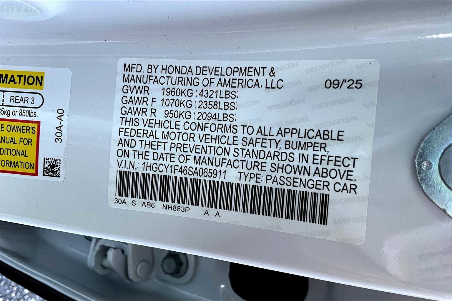 New 2025 Honda Accord SE image 14