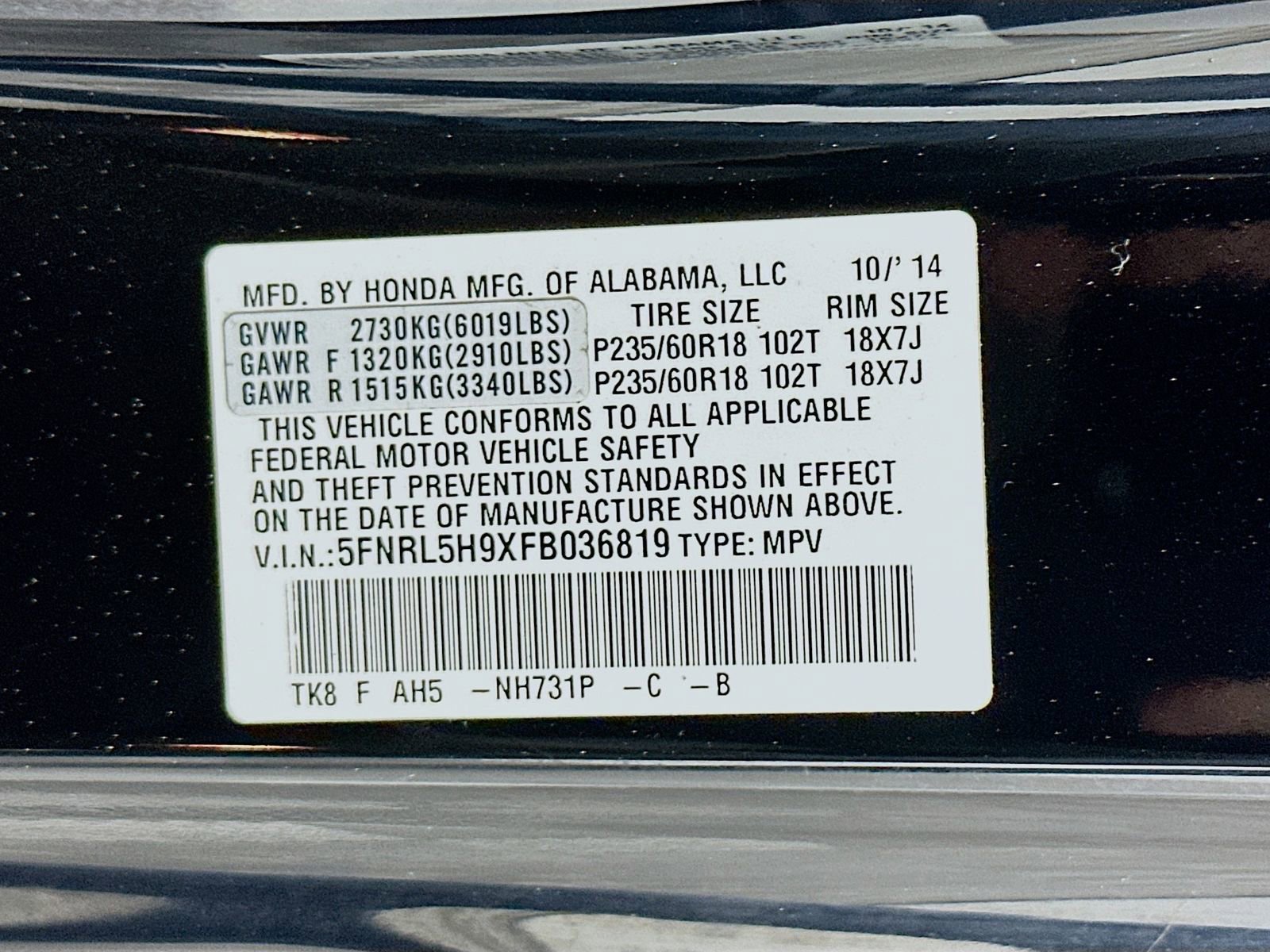 Used 2015 Honda Odyssey Touring image 35