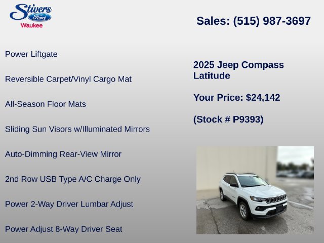 Used 2025 Jeep Compass Latitude w/ Sun & Sound Group AWD/4WD image 28