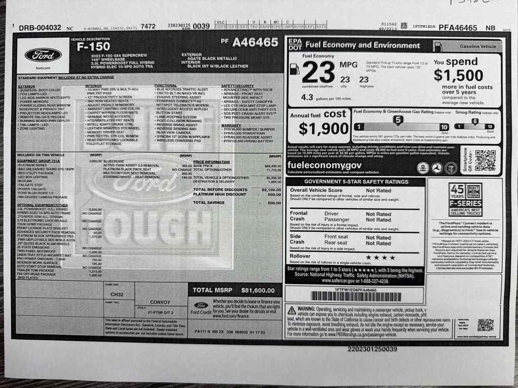 Used 2023 Ford F150 Platinum w/ Equipment Group 701A High AWD/4WD image 31