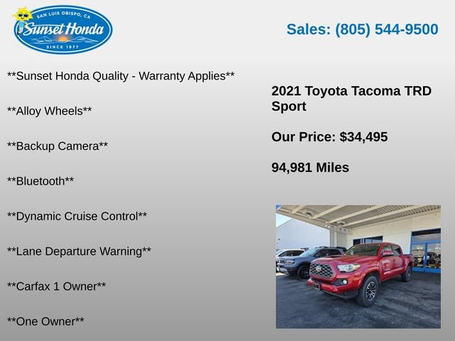 Used 2021 Toyota Tacoma TRD Sport w/ Technology Package AWD/4WD image 5