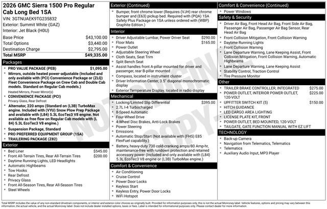 New 2026 GMC Sierra 1500 Pro w/ Pro Value Package AWD/4WD image 16
