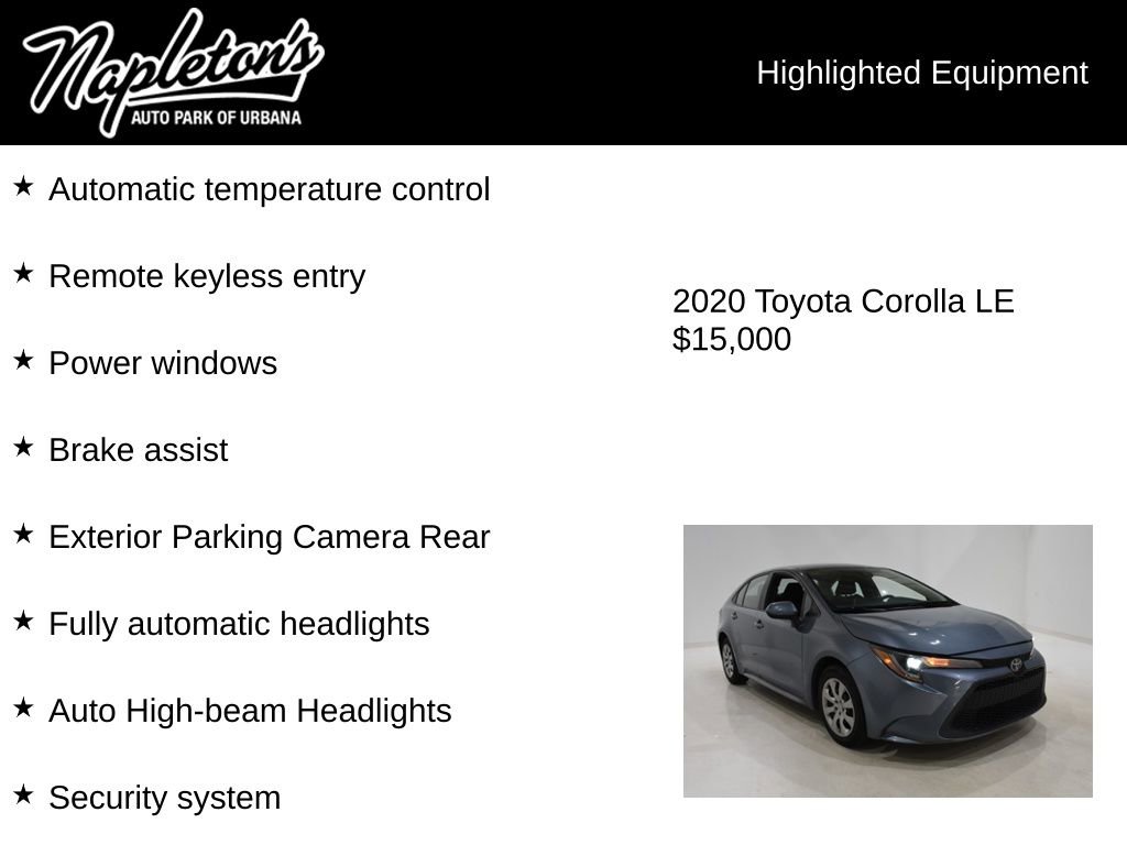 Used 2020 Toyota Corolla LE FWD image 15