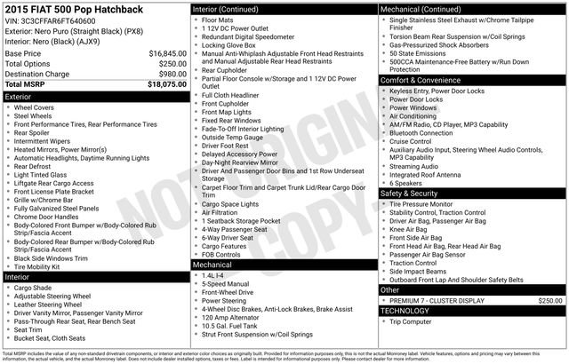 Used 2015 FIAT 500 Pop image 6