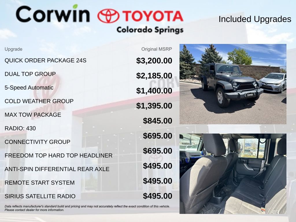 Used 2017 Jeep Wrangler Unlimited Sport w/ Quick Order Package 24S AWD/4WD image 8