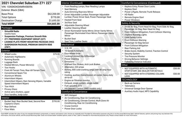 Used 2021 Chevrolet Suburban Z71 AWD/4WD image 32