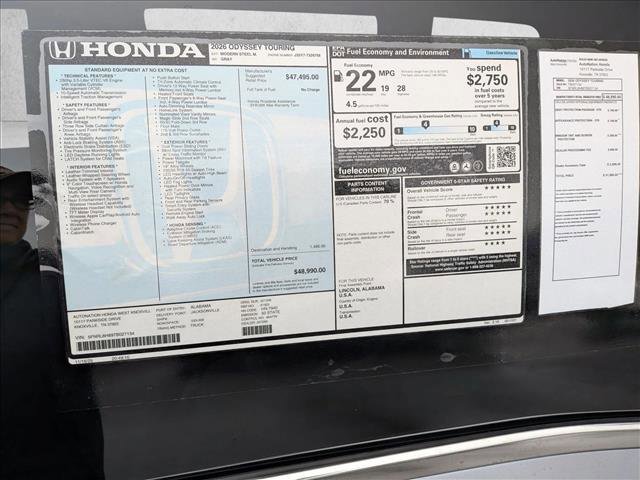 New 2026 Honda Odyssey Touring image 17