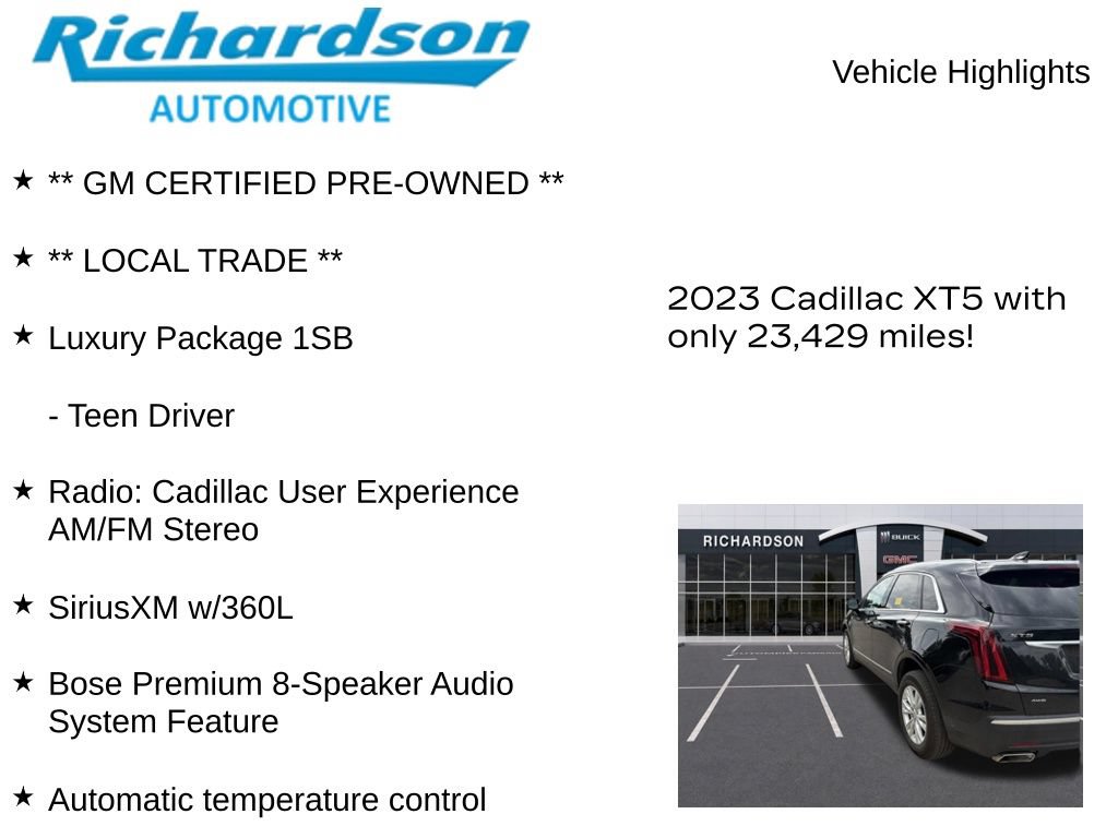 Used 2023 Cadillac XT5 Luxury AWD/4WD image 12