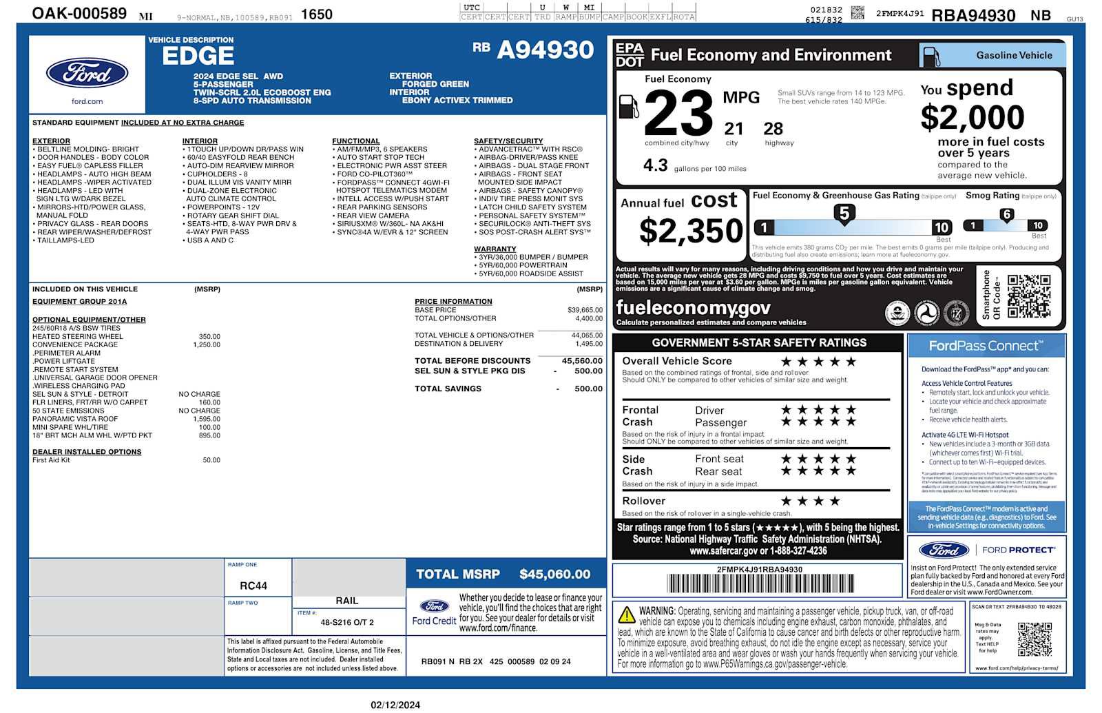 Used 2024 Ford Edge SEL w/ Convenience Package AWD/4WD image 8