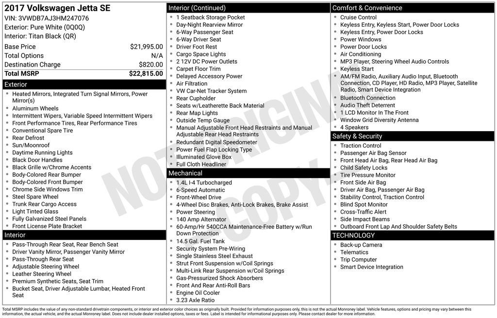 Used 2017 Volkswagen Jetta SE image 6