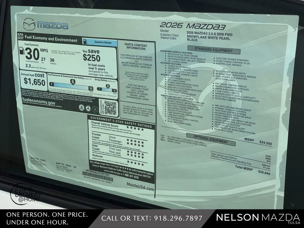 New 2026 MAZDA MAZDA3 s FWD image 16