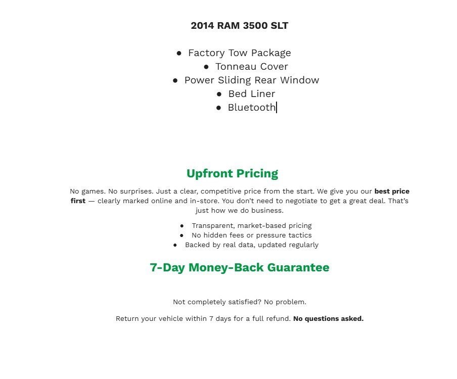 Used 2014 RAM 3500 SLT w/ Protection Group image 2