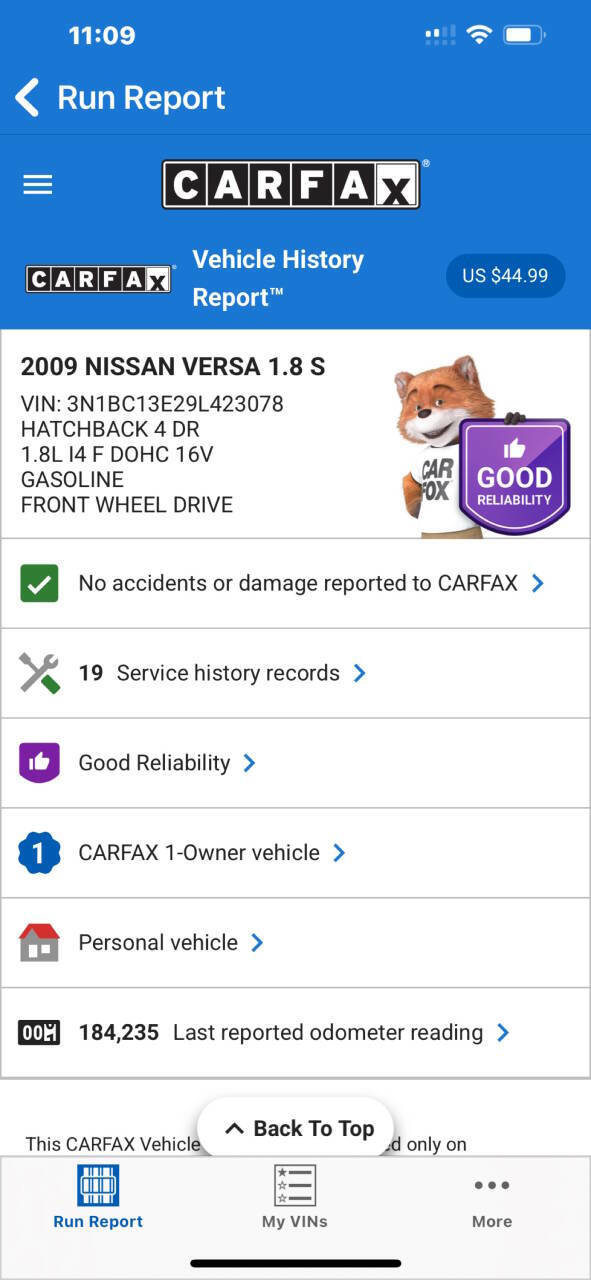 Used 2009 Nissan Versa 1.8 S image 2